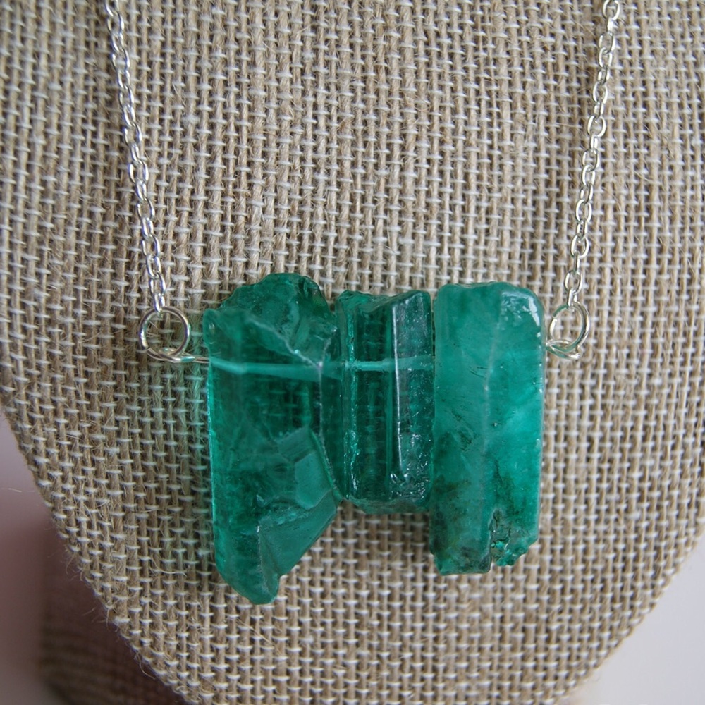 Green Quartz Crystal Necklace